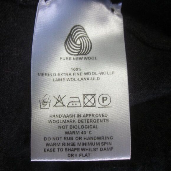 Jaeger British Superfine Wool Crewneck Sweater Womens Size M Dark Gray Knit Top - Picture 3 of 5